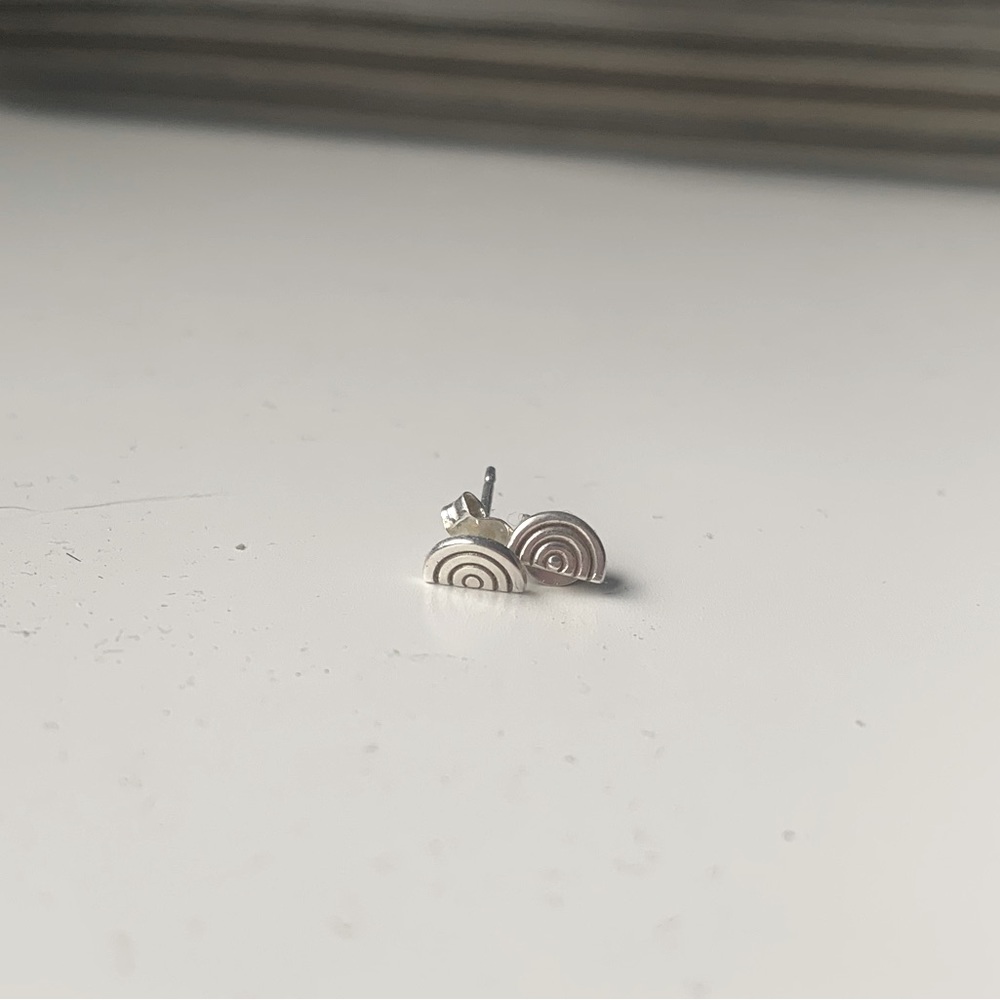 Sterling silver rainbow stud earrings from Bluboho